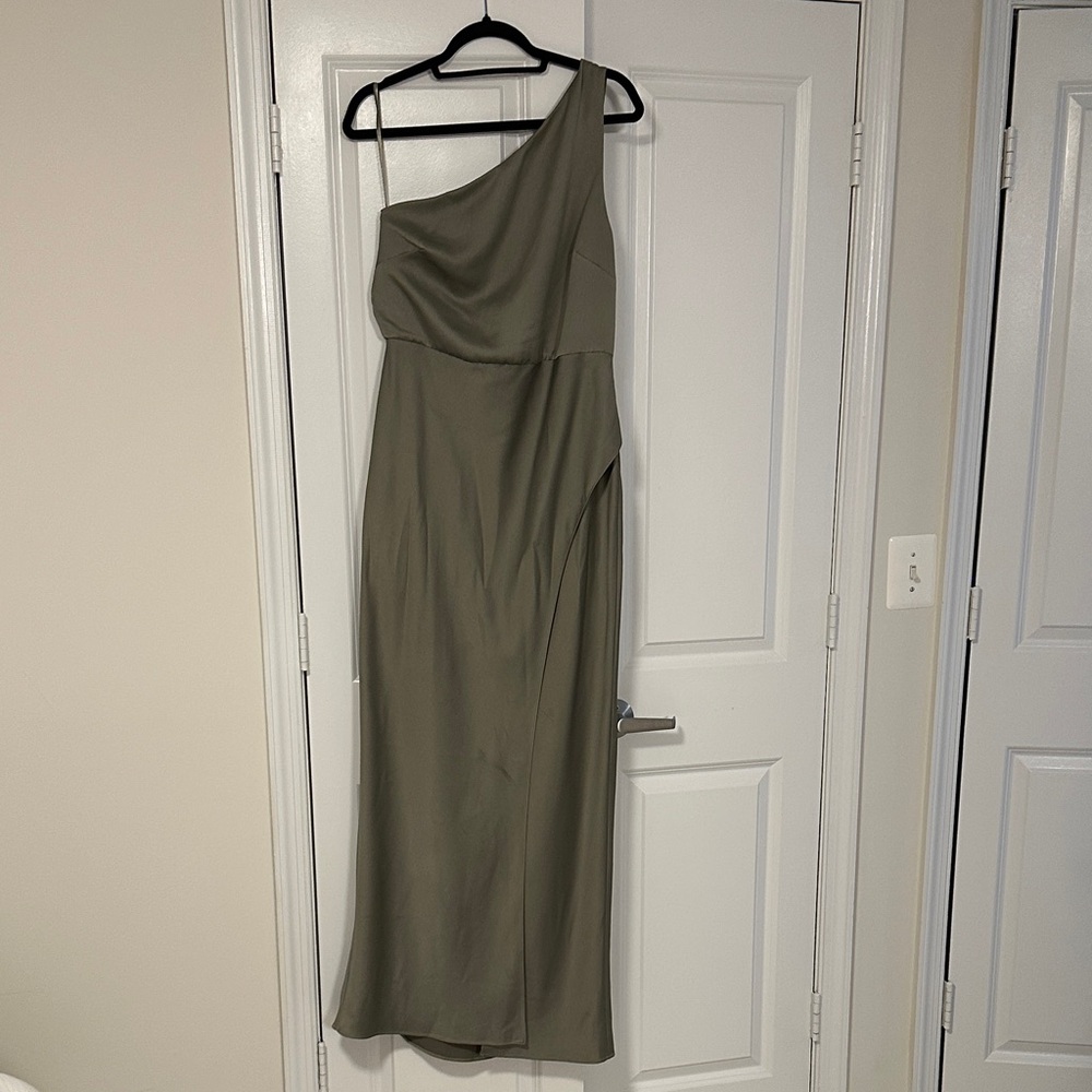 BHLDN One-Shoulder Sage Dress